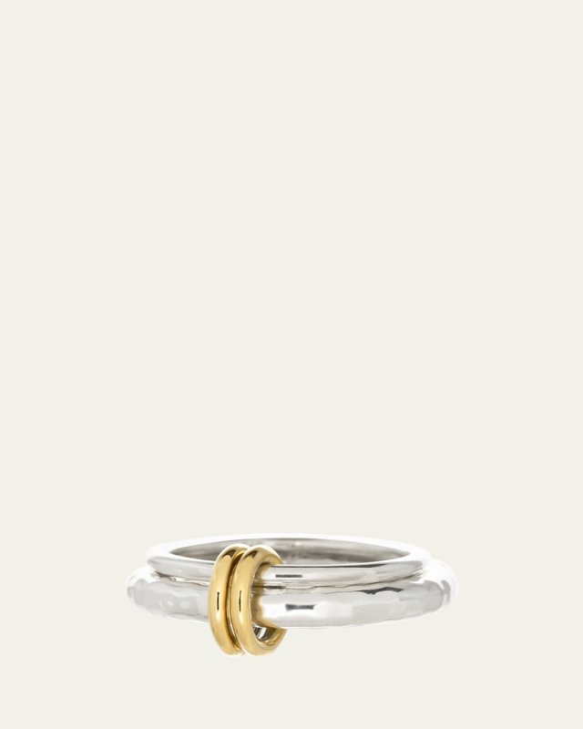 Agon SG Vulcan Ring in Sterling Silver with 18K Yellow Gold Connectors